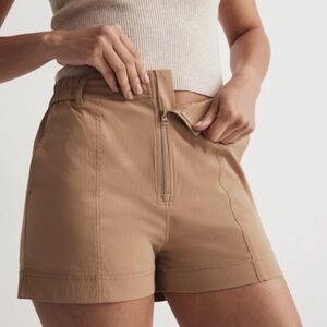 Madewell zip-waist tapered High Waist Tan Shorts 2530